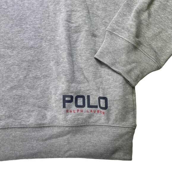 Polo Ralph Lauren Raglan Grey Crewneck Regular Fit Mens Sleepwear Sweatshirt - Picture 8 of 14